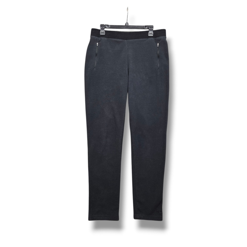 REI Teton Fleece Pants Womens Large Black High Rise Pockets Drawcord